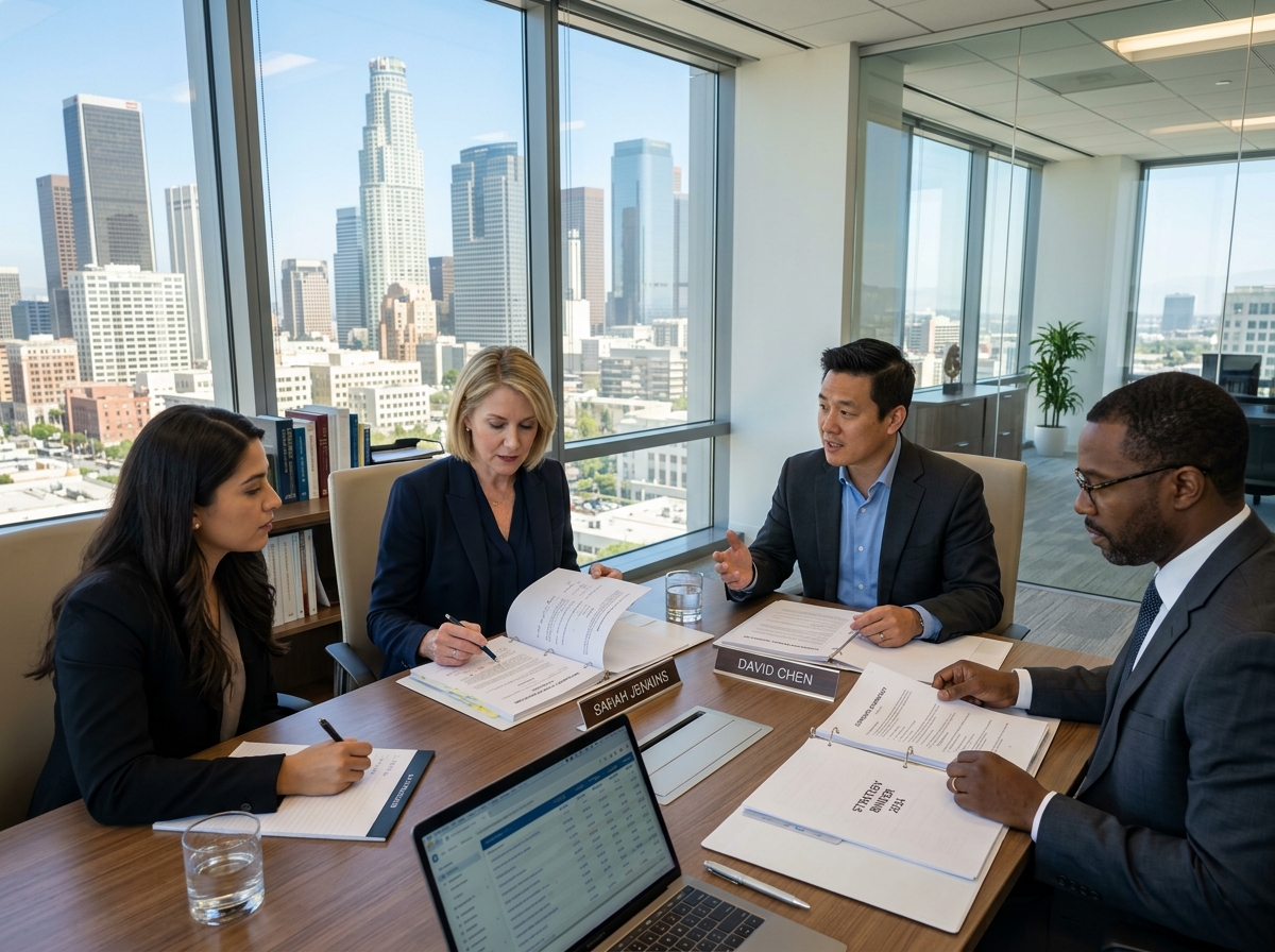 Chachalaca Font LLC Corporate Advisors reviewing legal files in Los Angeles